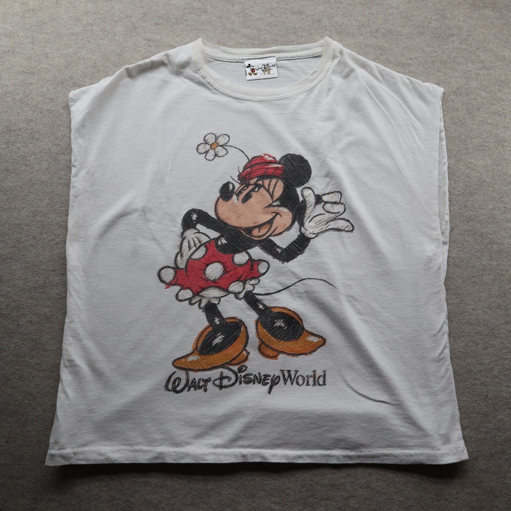 Walt Disney World Minnie Mouse M Muscle Tank 90s Single Stitch Cut Off Sleeves‎